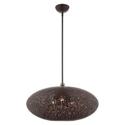 Charlton 3-Light Extra Large Pendant in Bronze with Antique Brass Accents