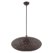 Charlton 3-Light Extra Large Pendant in Bronze with Antique Brass Accents