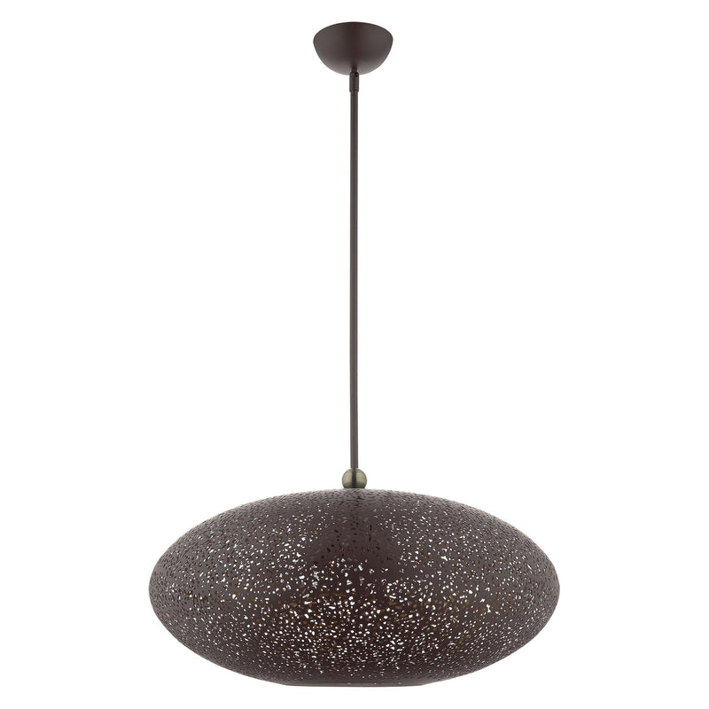 Charlton 3-Light Extra Large Pendant in Bronze with Antique Brass Accents