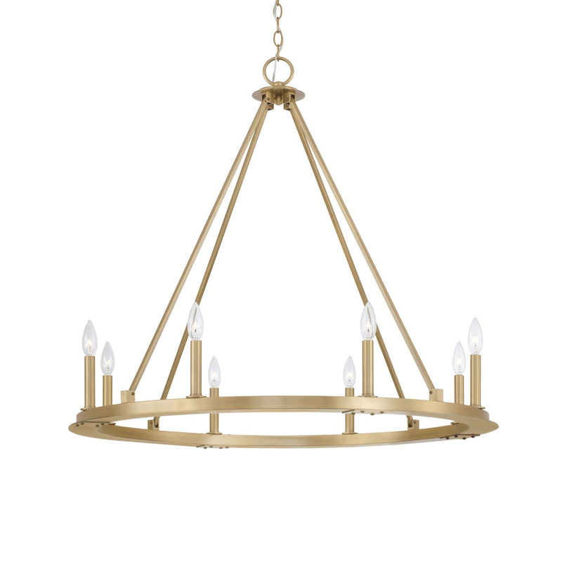 Pearson 8-Light Chandelier in Aged Brass