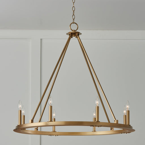 Pearson 8-Light Chandelier in Aged Brass