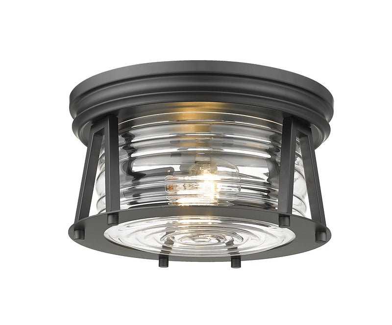 Cape Harbor 2 Light 12" Flush Mount in Matte Black