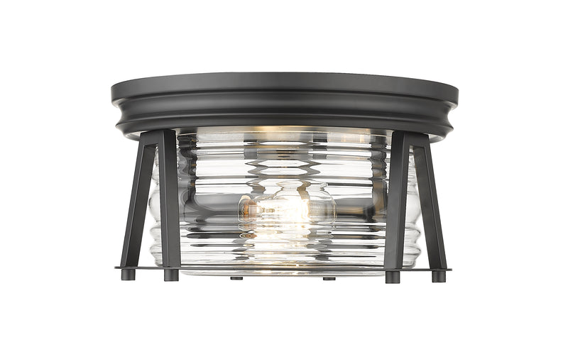 Cape Harbor 2 Light 12" Flush Mount in Matte Black