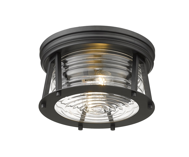 Cape Harbor 2 Light 12" Flush Mount in Matte Black