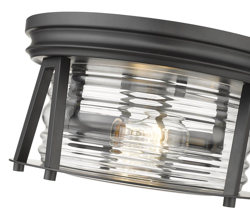 Cape Harbor 2 Light 12" Flush Mount in Matte Black