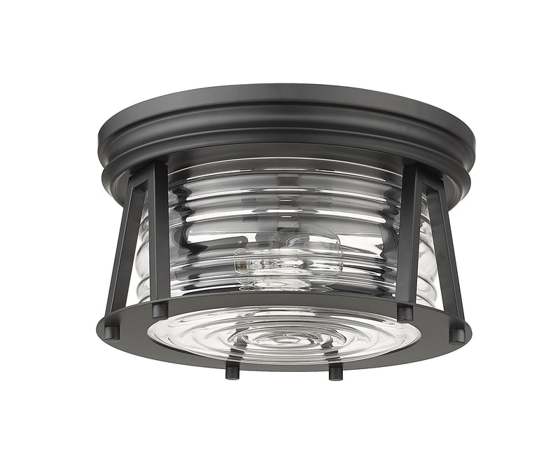Cape Harbor 2 Light 12" Flush Mount in Matte Black