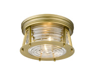 Cape Harbor 2 Light 12" Flush Mount in Rubbed Brass