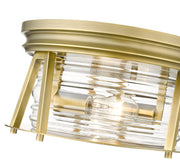 Cape Harbor 2 Light 12" Flush Mount in Rubbed Brass