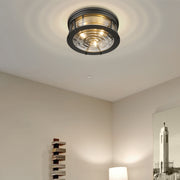 Cape Harbor 3 Light 16" Flush Mount in Bronze in a room setting