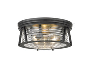 Cape Harbor 3 Light 16" Flush Mount in Matte Black