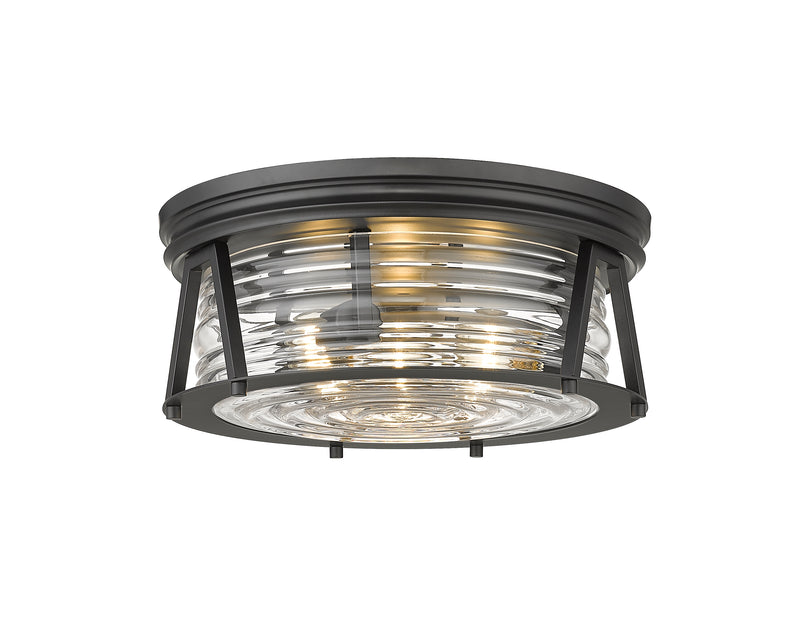 Cape Harbor 3 Light 16" Flush Mount in Matte Black