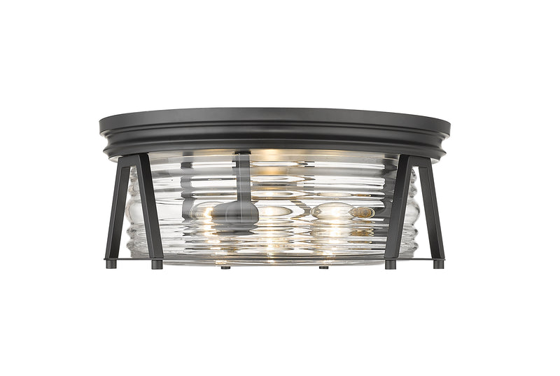 Cape Harbor 3 Light 16" Flush Mount in Matte Black
