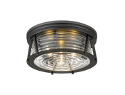 Cape Harbor 3 Light 16" Flush Mount in Matte Black