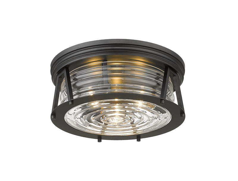 Cape Harbor 3 Light 16" Flush Mount in Matte Black