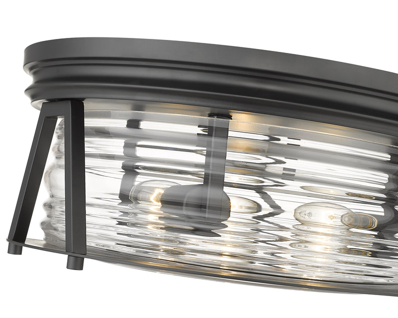 Cape Harbor 3 Light 16" Flush Mount in Matte Black