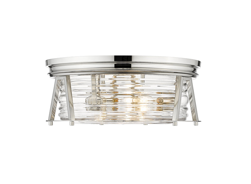 Cape Harbor 3 Light 16" Flush Mount in Polished Nickel