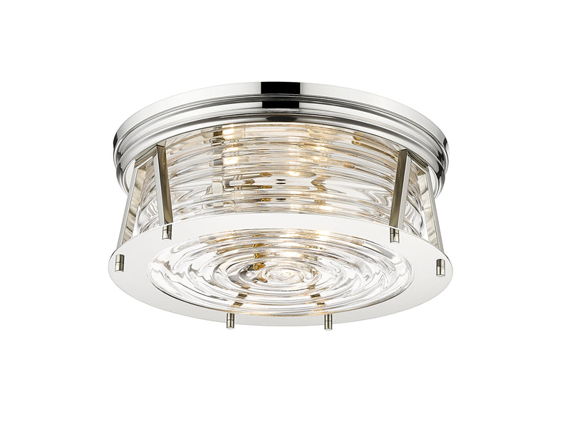 Cape Harbor 3 Light 16" Flush Mount in Polished Nickel