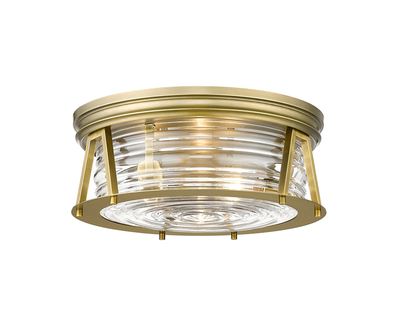 Cape Harbor 3 Light 16" Flush Mount in Rubbed Brass