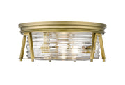 Cape Harbor 3 Light 16" Flush Mount in Rubbed Brass
