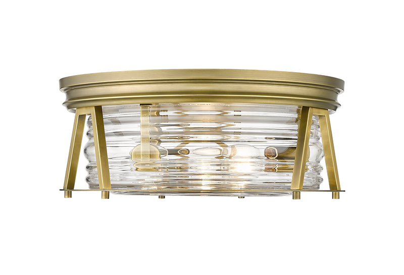 Cape Harbor 3 Light 16" Flush Mount in Rubbed Brass