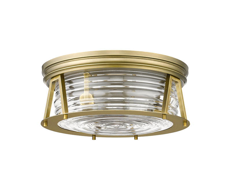 Cape Harbor 3 Light 16" Flush Mount in Rubbed Brass