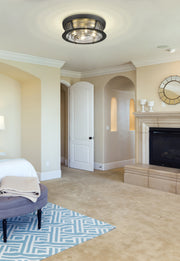 Cape Harbor 4 Light 20" Flush Mount in Bronze in a room setting
