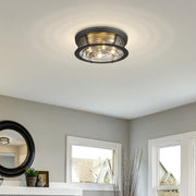 Cape Harbor 4 Light 20" Flush Mount in Bronze in a room setting