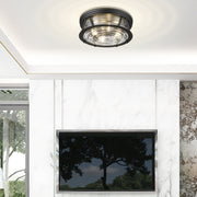 Cape Harbor 4 Light 20" Flush Mount in Matte Black in a room setting