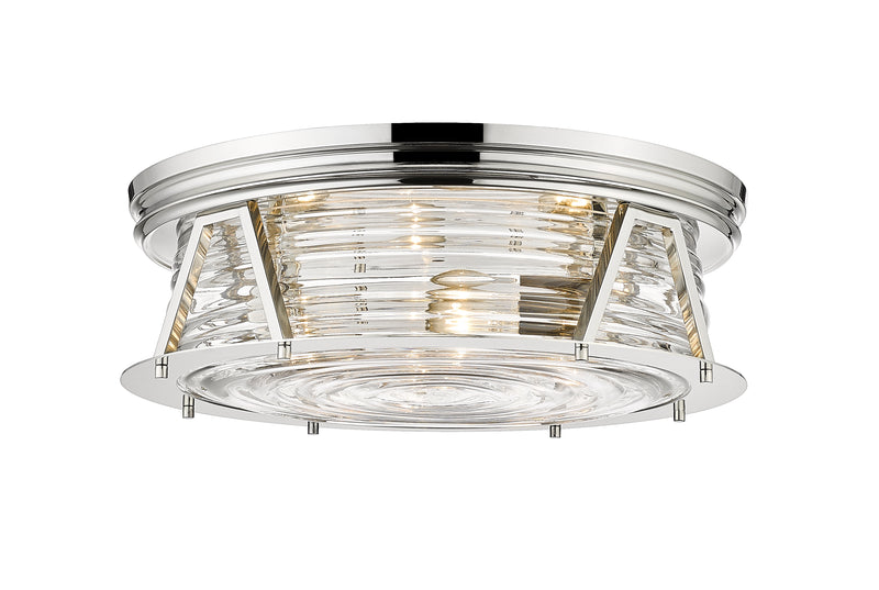 Cape Harbor 4 Light 20" Flush Mount in Polished Nickel