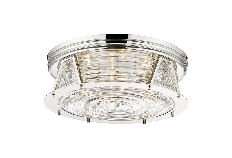 Cape Harbor 4 Light 20" Flush Mount in Polished Nickel