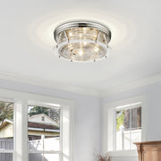 Cape Harbor 4 Light 20" Flush Mount in Polished Nickel in a room setting