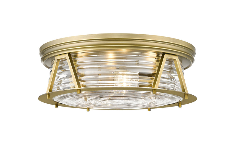Cape Harbor 4 Light 20" Flush Mount in Rubbed Brass