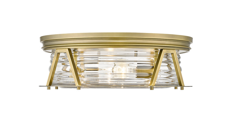 Cape Harbor 4 Light 20" Flush Mount in Rubbed Brass