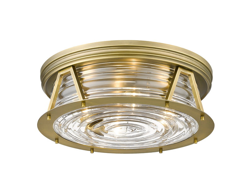 Cape Harbor 4 Light 20" Flush Mount in Rubbed Brass
