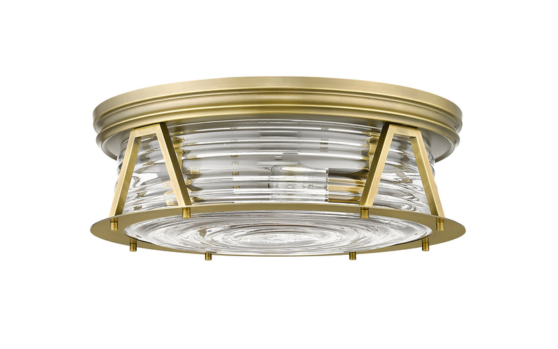 Cape Harbor 4 Light 20" Flush Mount in Rubbed Brass