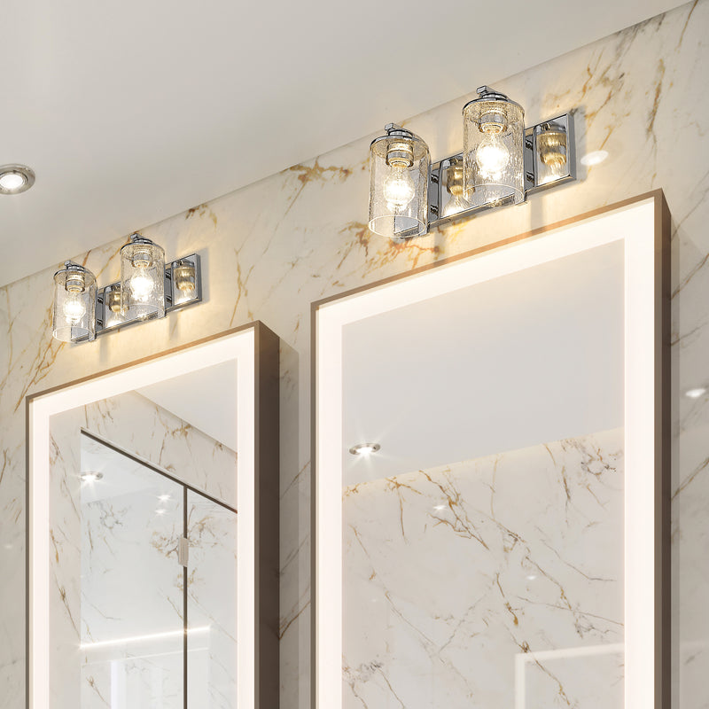 Beckett 2 Light 16" Vanity in Chrome in a room setting