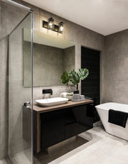 Beckett 2 Light 16" Vanity in Matte Black in a room setting