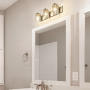 Beckett 3 Light 23" Vanity in Brushed Nickel in a room setting