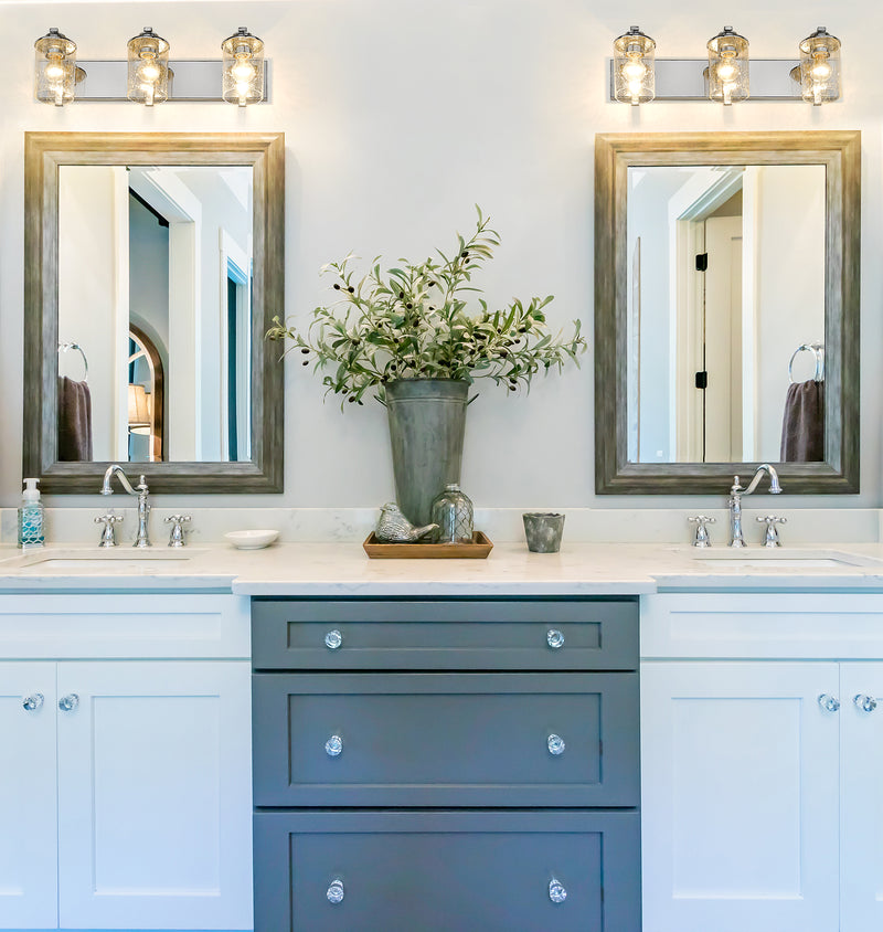 Beckett 3 Light 23" Vanity in Chrome in a room setting
