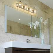 Beckett 4 Light 34" Vanity in Brushed Nickel in a room setting