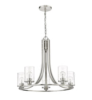 Beckett 5 Light 27" Chandelier in Brushed Nickel