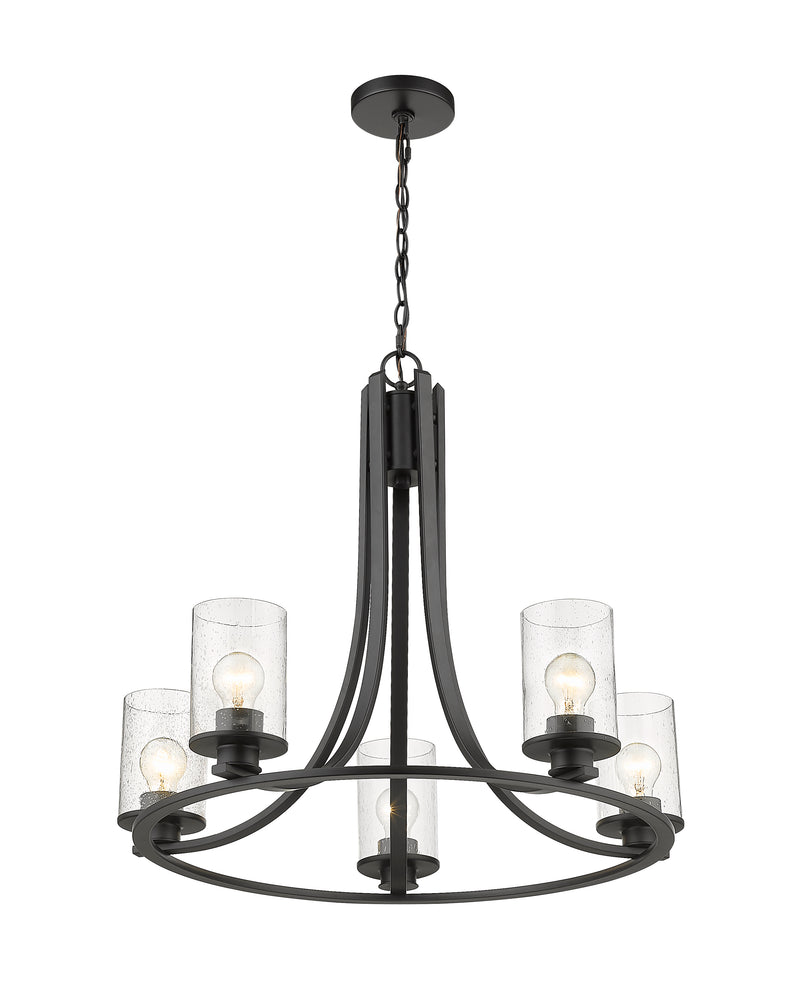 Beckett 5 Light 27" Chandelier in Matte Black