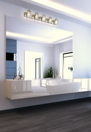 Beckett 5 Light 42" Vanity in Chrome in a room setting
