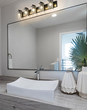Beckett 5 Light 42" Vanity in Matte Black in a room setting