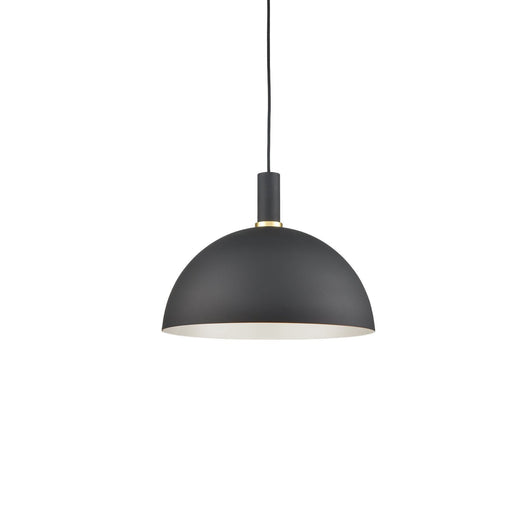 Archibald 16" Pendant in Black With Gold Detail