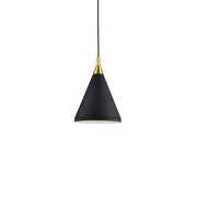 Dorothy 10" Pendant in Black With Gold Detail