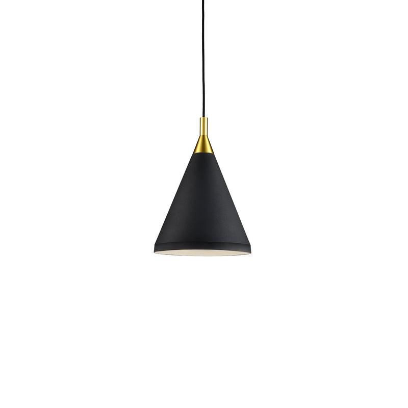 Dorothy 10" Pendant in Black With Gold Detail