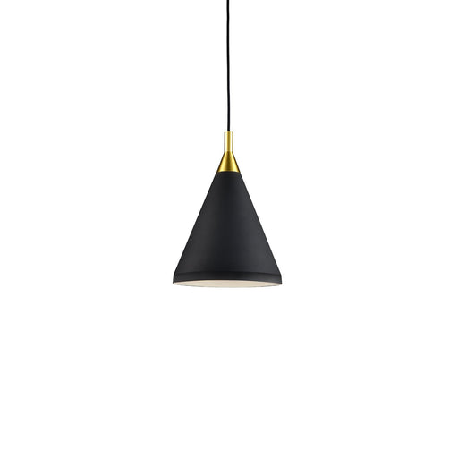 Dorothy 10" Pendant in Black With Gold Detail