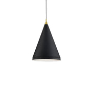 Dorothy 16" Pendant in Black With Gold Detail