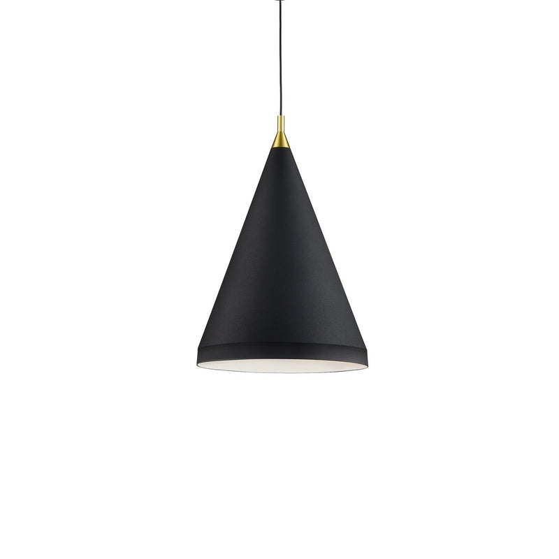 Dorothy 16" Pendant in Black With Gold Detail
